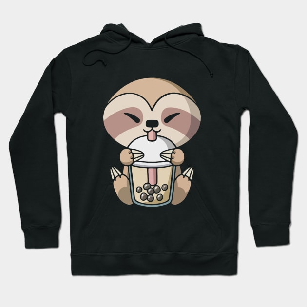 Boba Milk Tea Sloth Hoodie by Amanda Patterson 